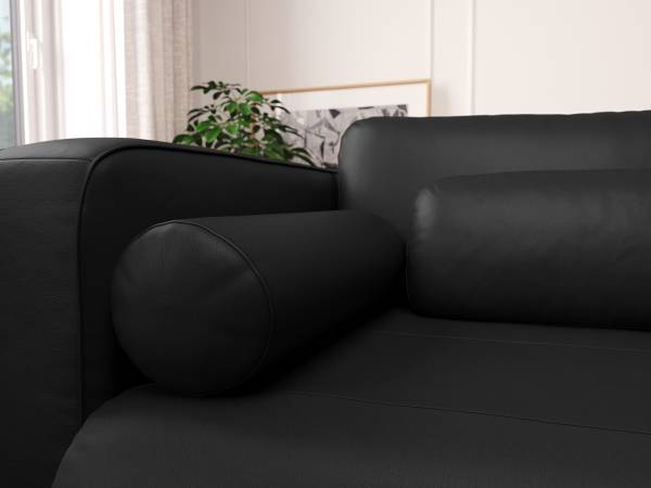 Kussen ONDA set van 2 Leer Omara: zwart