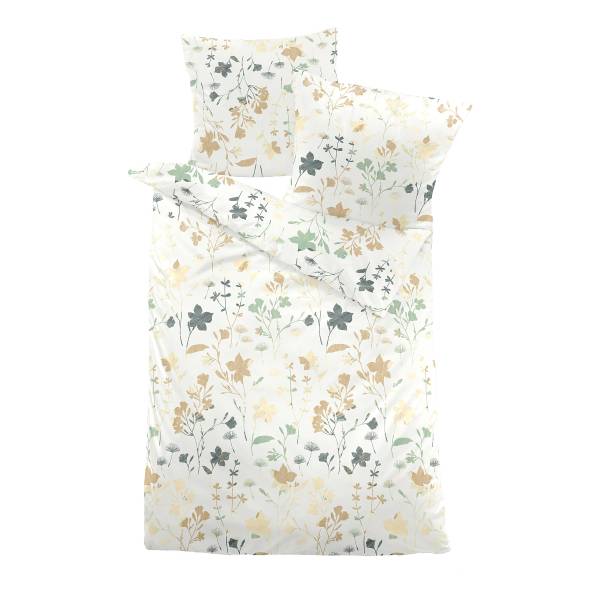 Edelbiber-Bettwäsche Omada Edelbiber - Weiß - 135 x 200 cm + Kissen 80 x 80 cm