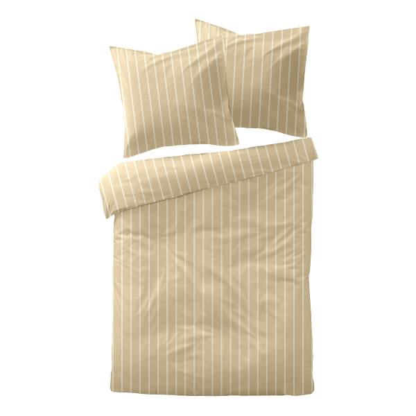 Mako-Satin-Bettwäsche Embus Mako-Satin - Gelb - 155 x 220 cm + Kissen 80 x 80 cm
