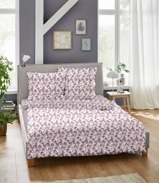 Mako-Satin-Bettwäsche Kusis Mako-Satin - Lila - 155 x 220 cm + Kissen 80 x 80 cm