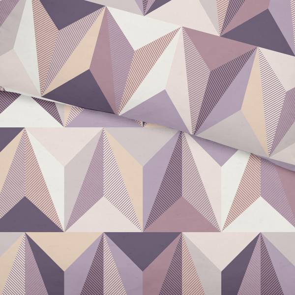 Mako-Satin-Bettwäsche Kusis Mako-Satin - Lila - 155 x 220 cm + Kissen 80 x 80 cm
