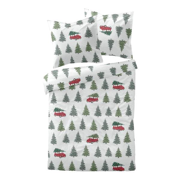 Parure de lit en coton Seint Coton haut de gamme - Vert - 135 x 200 cm + oreiller 80 x 80 cm
