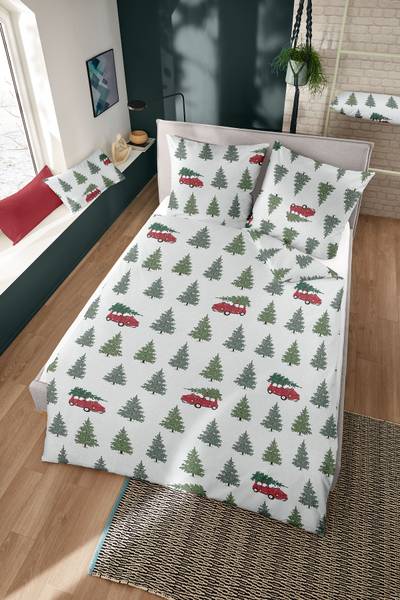 Parure de lit en coton Seint Coton haut de gamme - Vert - 135 x 200 cm + oreiller 80 x 80 cm