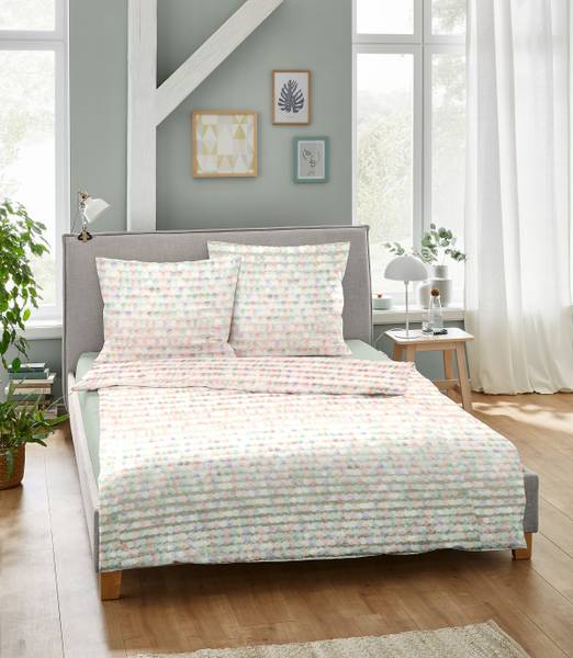 Mako-Satin-Bettwäsche Bukoi Mako-Satin - Bunt - 135 x 200 cm + Kissen 80 x 80 cm