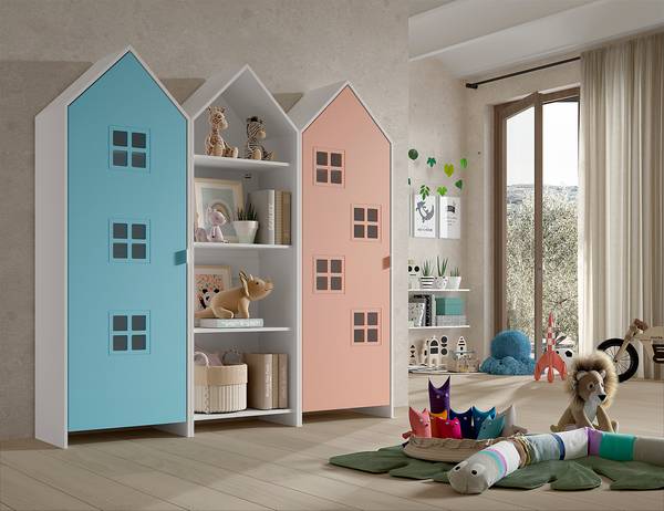 Penderie Casami Bruges 3 pièces avec Bleu clair / Rose vieilli