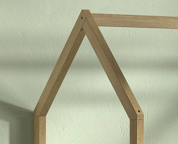 Houten huisbed Cabane eikenhout - zonder