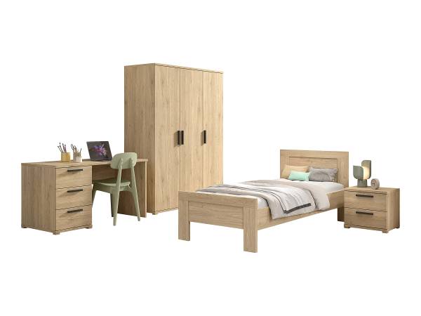 Kinderzimmerset Sam 4-teilig - Tisch Eiche Dekor - Breite: 151 cm