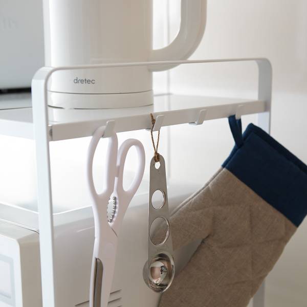 Étagère Tower pour micro-ondes Blanc brillant