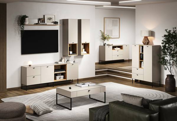 Sideboard Sao Paulo Kaschmir / Eiche Evoke Dekor - Breite: 154 cm