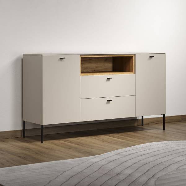 Sideboard Sao Paulo Kaschmir / Eiche Evoke Dekor - Breite: 154 cm