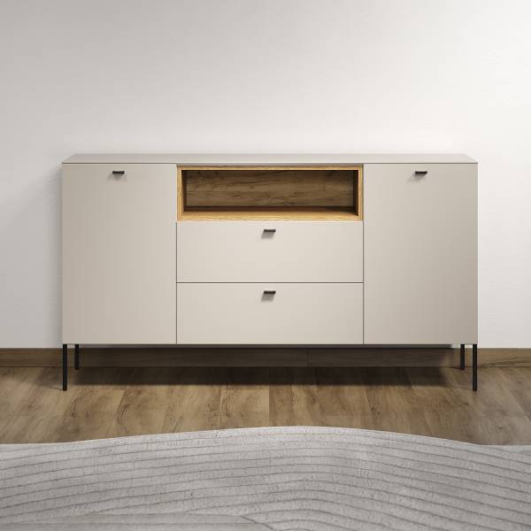 Sideboard Sao Paulo Kaschmir / Eiche Evoke Dekor - Breite: 154 cm