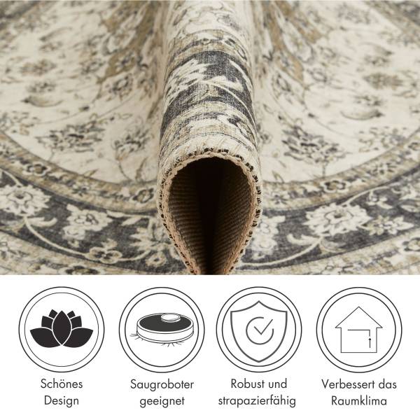 Tapis à poils ras Prima II Rond Tissu tissé