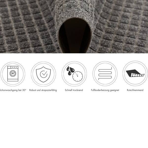 Tapis d'entrée Kenora Polyester - Gris