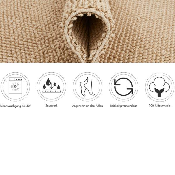 Tapis de bain Atlanta Tissu tissé - Beige