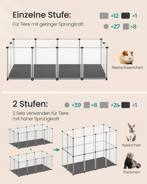 Freigehege Jiari Typ A Metall / Polypropylen - Schwarz