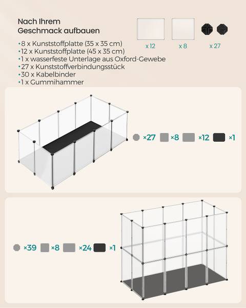 Freigehege Jiari Typ A Metall / Polypropylen - Schwarz