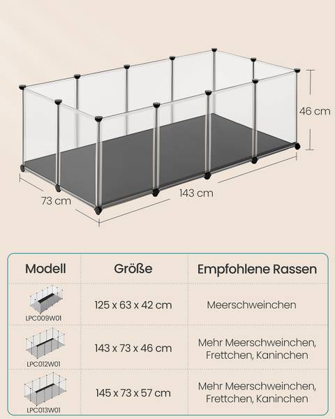 Freigehege Jiari Typ A Metall / Polypropylen - Schwarz