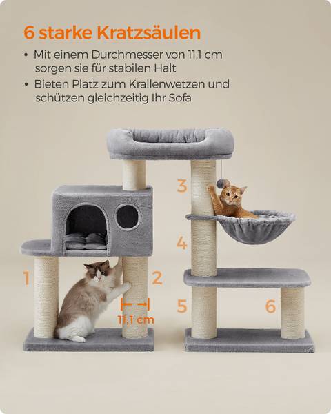 Kratzbaum Latuf MDF - Creme / Grau