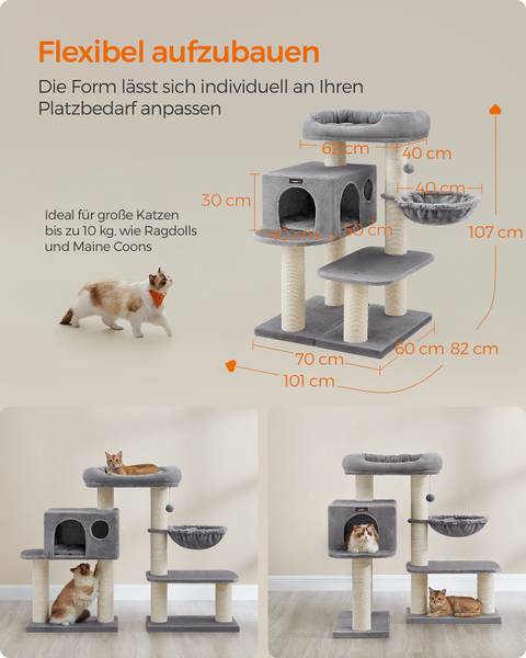 Kratzbaum Latuf MDF - Creme / Grau