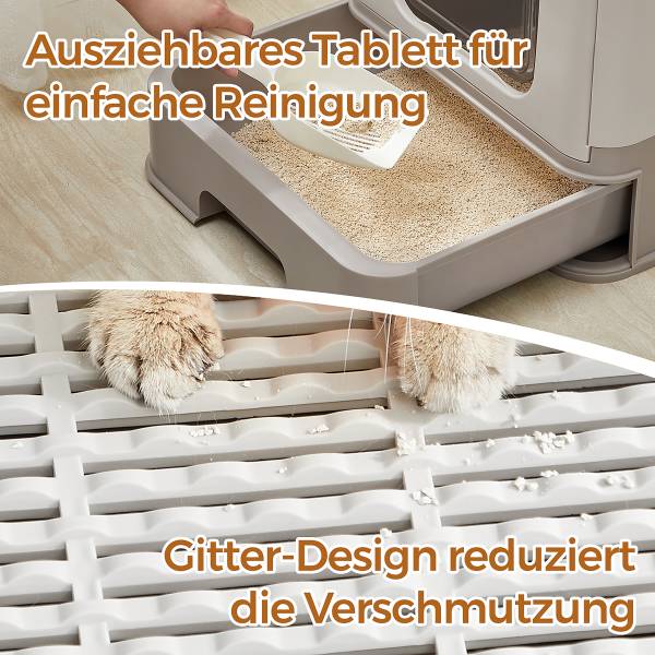 Kattenbak Ragnu polypropeen - lichtgrijs/grijs
