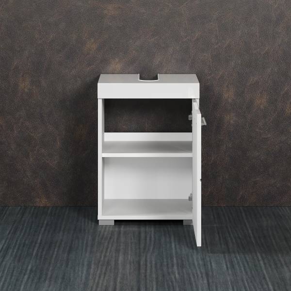 Waschbeckenunterschrank Amanda 40 cm Hochglanz Weiß / Weiß