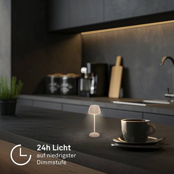 Akku Tischleuchte Riffle Aluminium / Polypropylen - Beige
