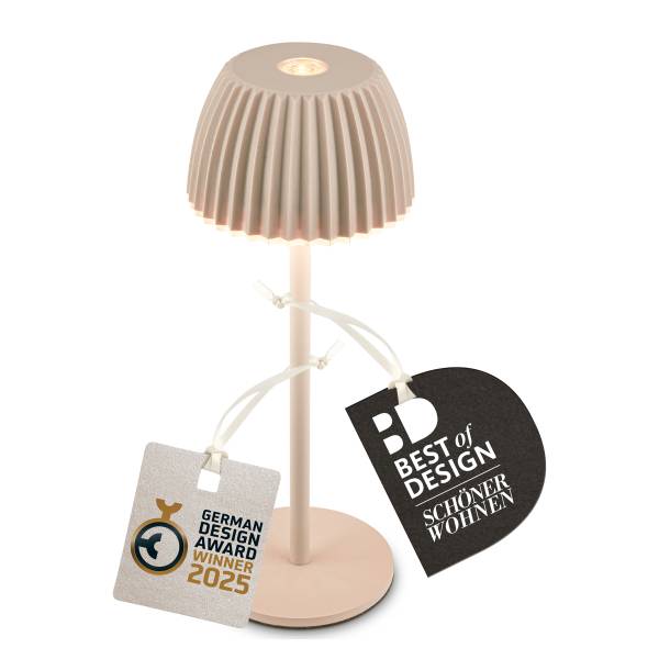 Akku Tischleuchte Riffle Aluminium / Polypropylen - Beige