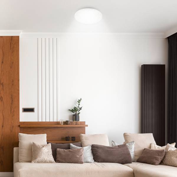 LED Deckenleuchte Nebo Typ B Polypropylen - Weiß - Durchmesser: 38 cm