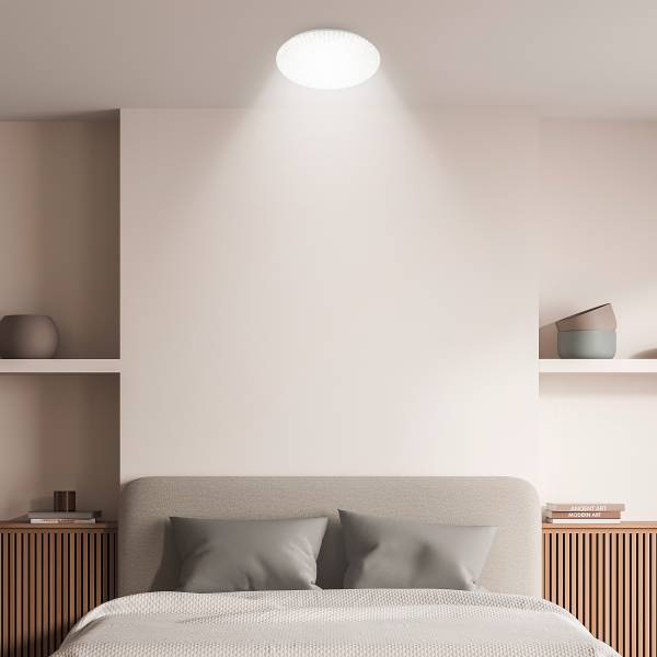 LED Deckenleuchte Nebo Typ B Polypropylen - Weiß - Durchmesser: 38 cm