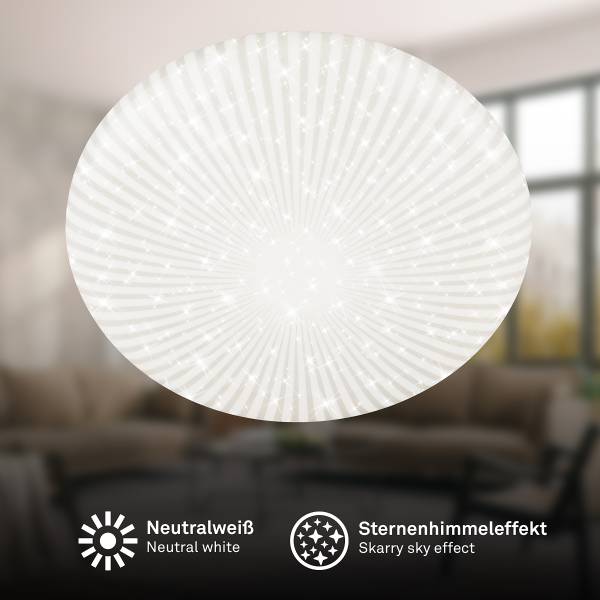 LED Deckenleuchte Nebo Typ B Polypropylen - Weiß - Durchmesser: 38 cm