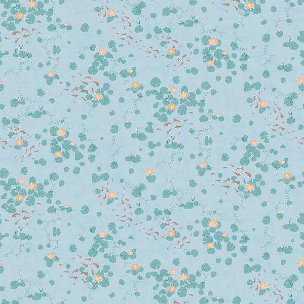 Vliestapete Lily Dreams Vlies / Vinyl - Aqua