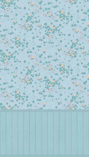Vliestapete Lily Dreams Vlies / Vinyl - Aqua