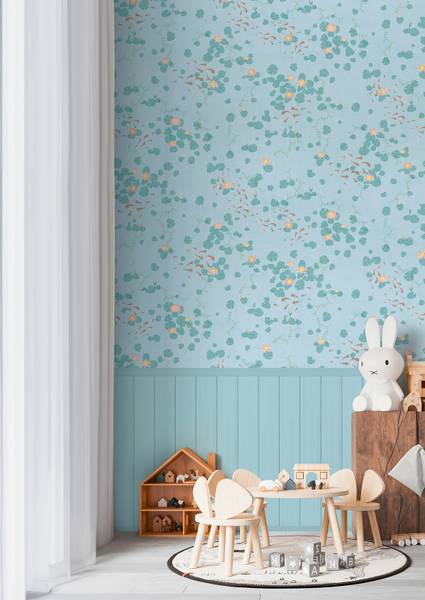 Vliestapete Lily Dreams Vlies / Vinyl - Aqua