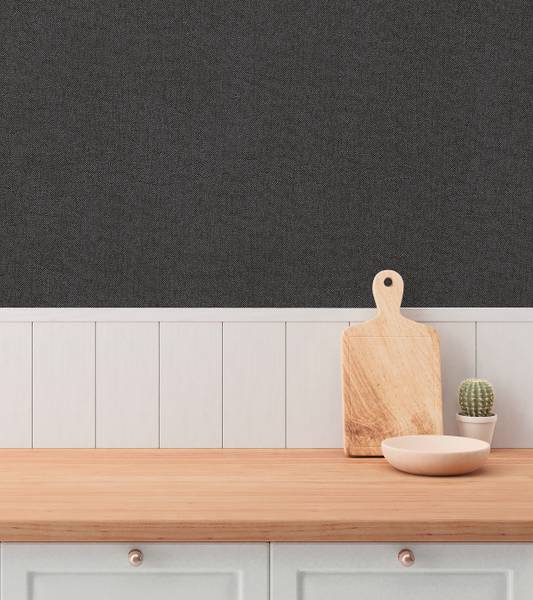 Vliestapete Soft Weave Vlies / Vinyl - Schwarz