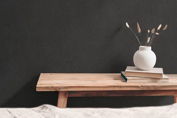 Vliestapete Soft Weave Vlies / Vinyl - Schwarz