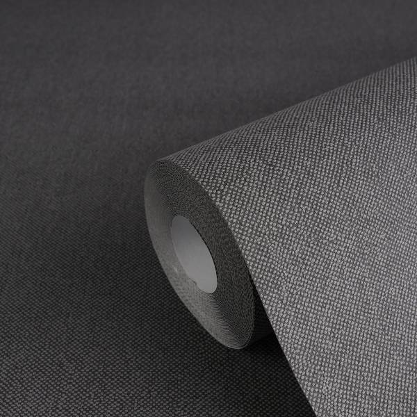 Vliestapete Soft Weave Vlies / Vinyl - Schwarz