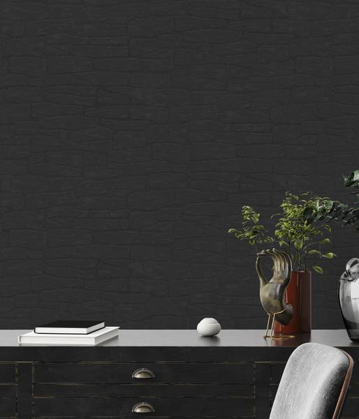 Papier peint Shadowstone Intissé / vinyle - anthracite