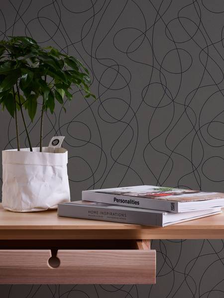 Papier peint Motion Intissé / vinyle - anthracite