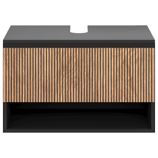 Meuble sous-vasque Holodky Imitation noyer / Noir