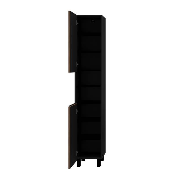 Set di 4 mobili da bagno Holodky Effetto noce / Nero