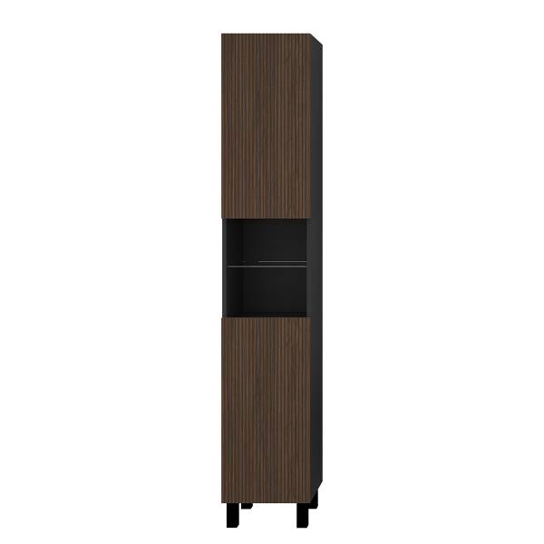 Set di 4 mobili da bagno Holodky Effetto noce / Nero