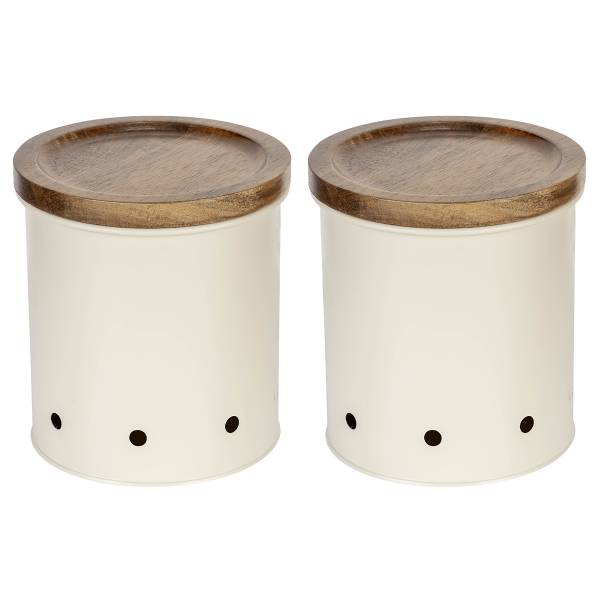 Boîte conservation Aria lot de 2 acier - beige