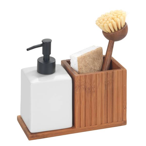 Spoelbak-organizer Mera ABS/bamboe - bruin