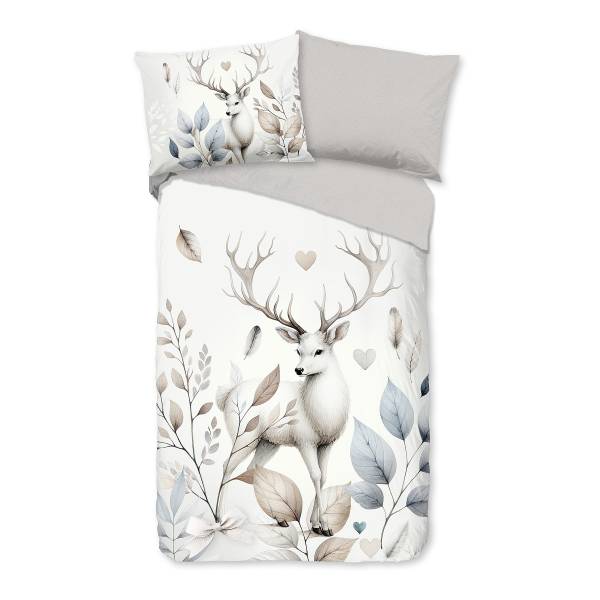 Renforcé-Bettwäsche 33385 Renforcé - Ecru - 140 x 200/220 cm + Kissen 70 x 60 cm