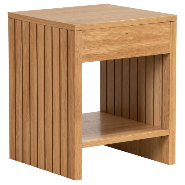 Furnierte Nachtkommode JANER Eiche