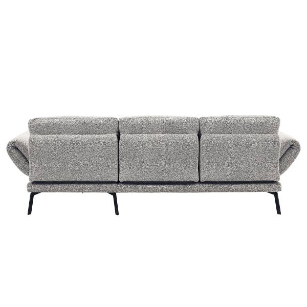 Ecksofa Cosio Lounge Flachgewebe Donaji: Weiß-Blau - Longchair davorstehend rechts