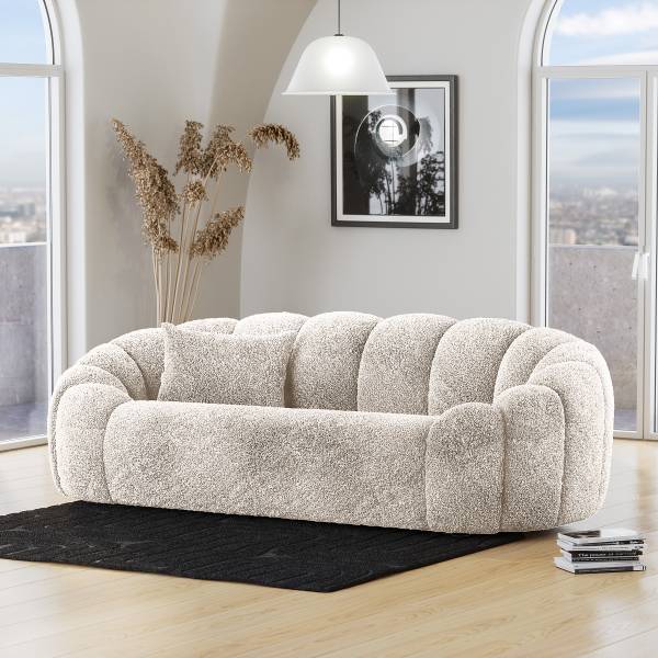 Big-Sofa Abiza Chenille Garnet: Silber