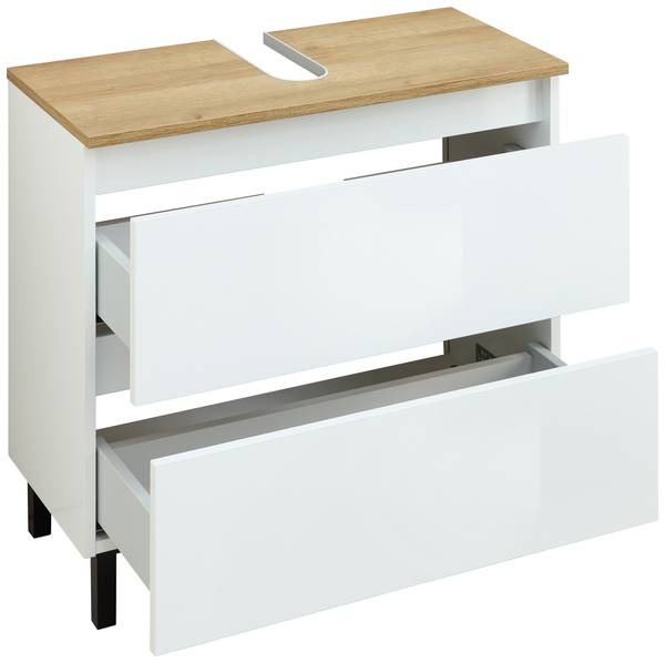 Wastafelonderkast Quickset 360 B wit glans/Riviera eikenlook