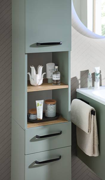 Hochschrank Quickset 500 Salbei - Breite: 32 cm