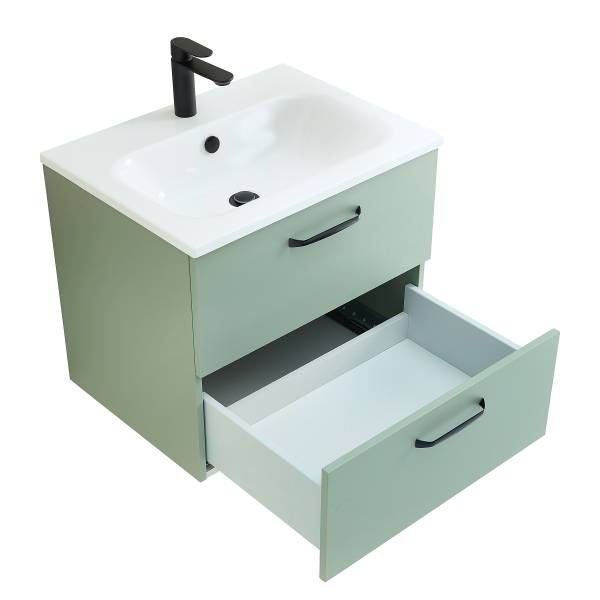 Einzelwaschtisch Quickset 500 Salbei - Breite: 61 cm